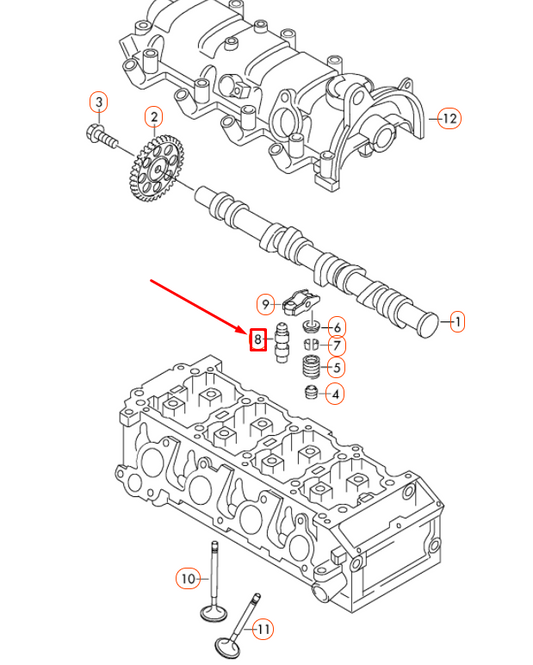 new audi a1 mk1 camshaft hydraulic equalizing element 030109423 original