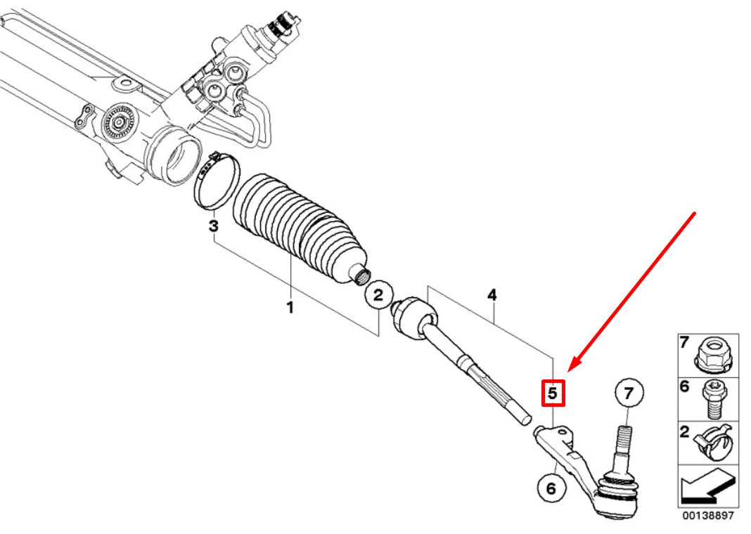 NEW BMW 3 E90 STEERING TIE ROD END 6793624 32106793624 ORIGINAL