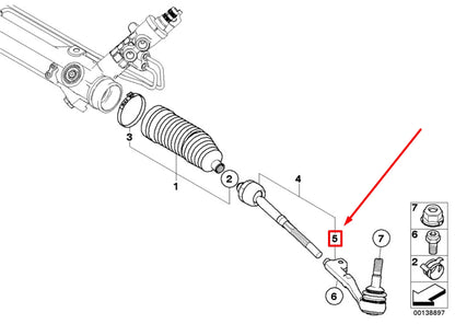 NEW BMW 3 E90 STEERING TIE ROD END 6793624 32106793624 ORIGINAL