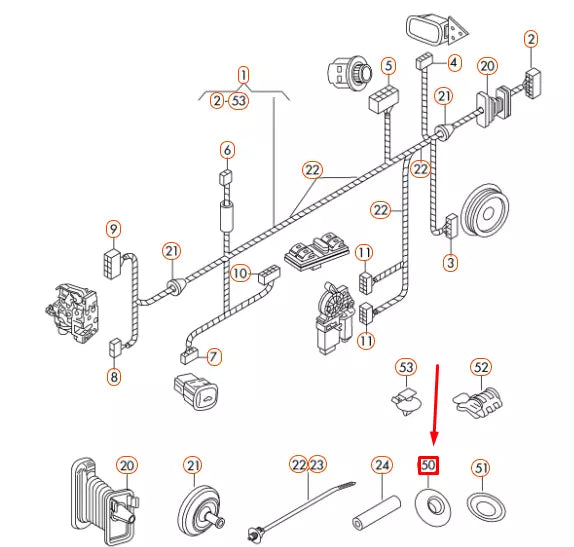 NEW VOLKSWAGEN POLO 6R MK5 WEBBING ADHESIVE TAPE 000979950 ORIGINAL