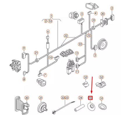 NEW VOLKSWAGEN POLO 6R MK5 WEBBING ADHESIVE TAPE 000979950 ORIGINAL