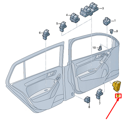 new vw polo aw mk6 right central locking switch rhd 2g6962126whs original