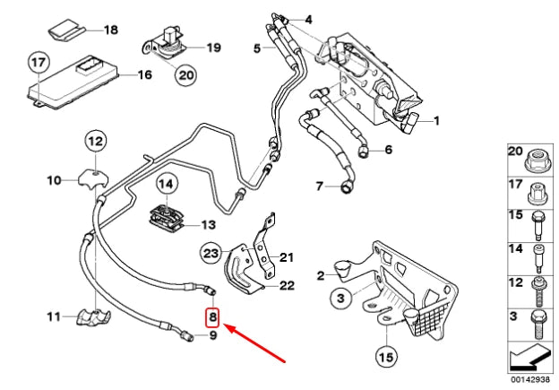 NEW BMW 7 E66 VALVE BLOCK DYNAMIC DRIVE MOTOR PRESSURE LINE 37136769552