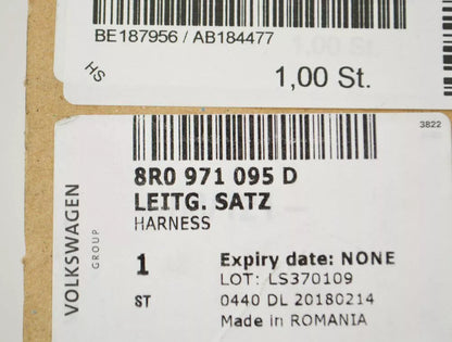 NEW AUDI Q5 8R FRONT BUMPER PDC PARKING WIRING LOOM 8R0971095D ORIGINAL