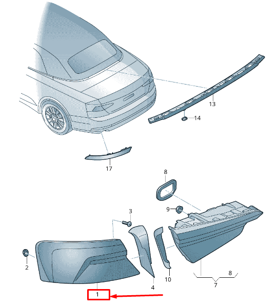 new audi a5 sportback f5 rear left taillight 8w6945069 original
