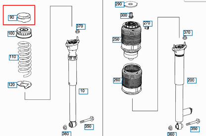 NEW MERCEDES-BENZ E W212 REAR UPPER COIL SPRING SEAT SHIM A2103250184 ORIGINAL