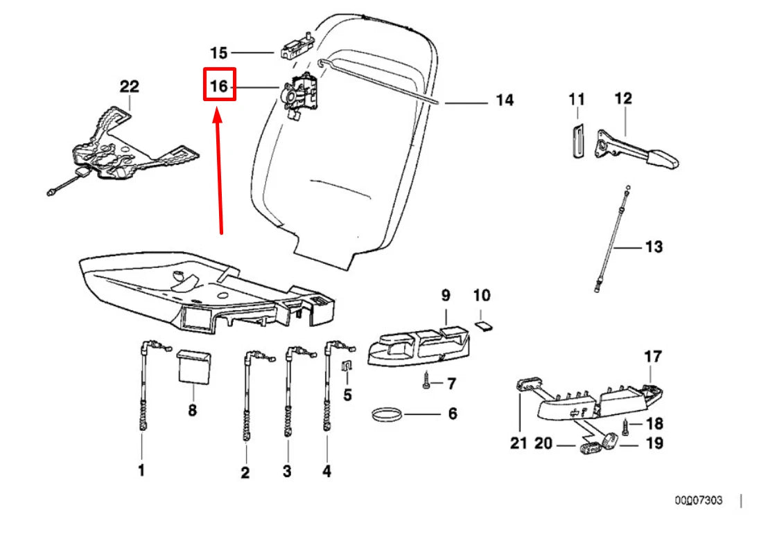 NEW BMW 3 COMPACT E36 FRONT LEFT SEAT UNLOCKING UNIT 52108187923 8187923