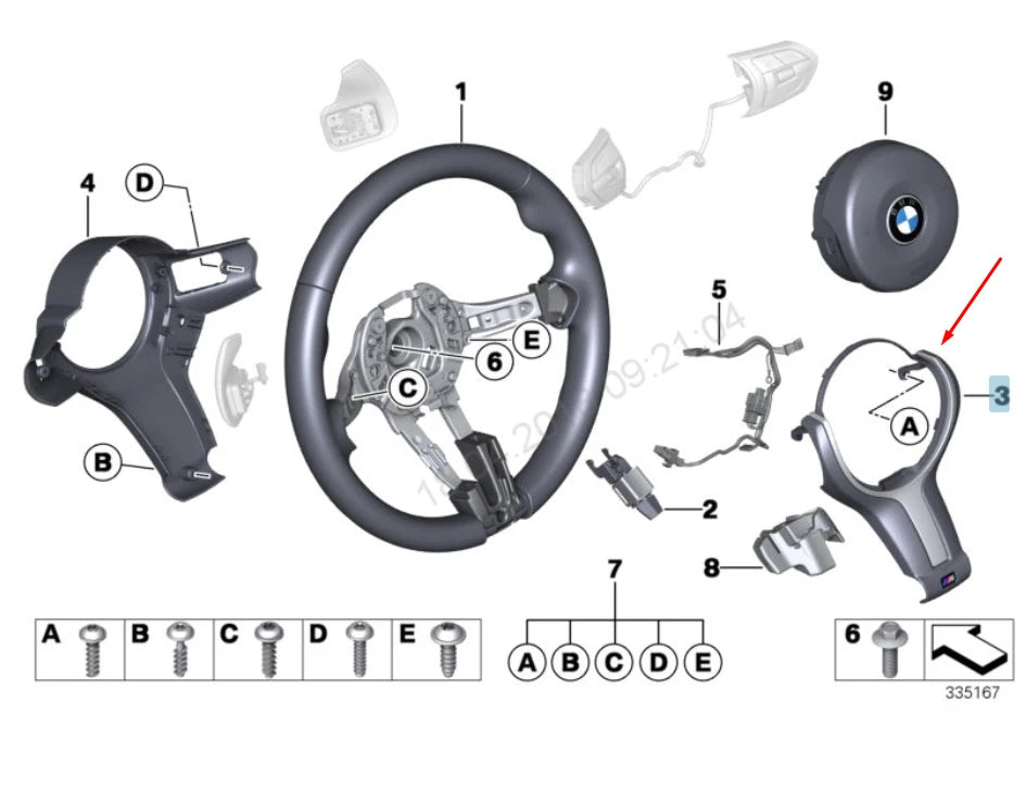 NEW BMW M4 F82 STEERING WHEEL M SPORT COVER 32307846029 7846029 2016 ORIGINAL