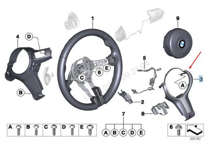 NEW BMW M4 F82 STEERING WHEEL M SPORT COVER 32307846029 7846029 2016 ORIGINAL