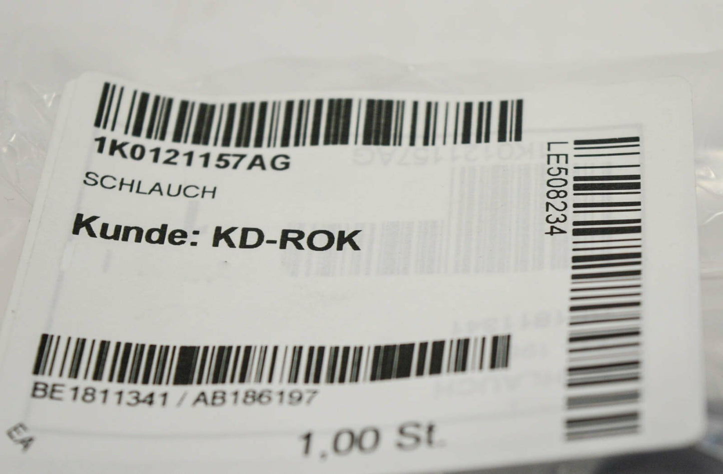 NEW AUDI A3 S3 8P COOLANT WATER PIPE HOSE 1K0121157AG ORIGINAL