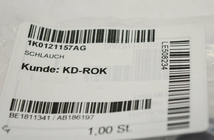 NEW AUDI A3 S3 8P COOLANT WATER PIPE HOSE 1K0121157AG ORIGINAL