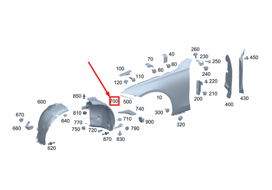 new mercedes-benz s w223 front left arch liner rear part a2236903305 original