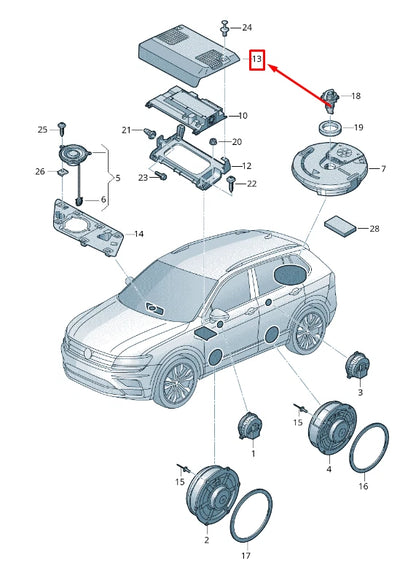 NEW VOLKSWAGEN TIGUAN AD1 SOUND AMPLIFIER COVER 5109721359B9