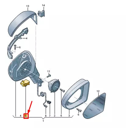 NEW VW ID.3 E11 RIGHT MIRROR ENTRY LIGHTING RHD 10C945302 ORIGINAL