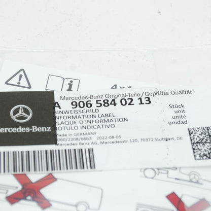 NEW MERCEDES-BENZ VITO FURGON W447 INFORMATION LABEL A9065840213 ORIGINAL