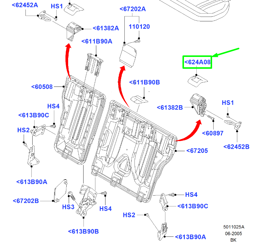 new ford fiesta mk5 rear seat back latch bezel 1373428 original