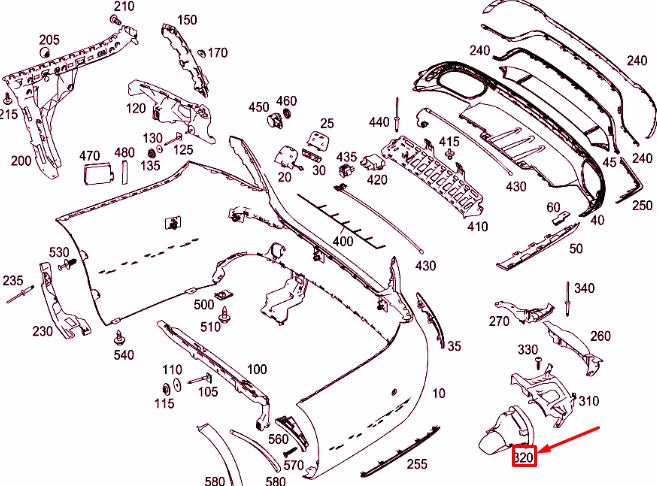NEW MERCEDES-BENZ E W213 LEFT TAIL PIPE COVER A2134903301