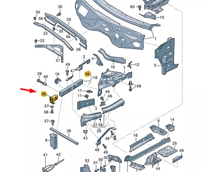 NEW AUDI Q7 4M FRONT LEFT REINFORCEMENT BAR 4M0805109G ORIGINAL