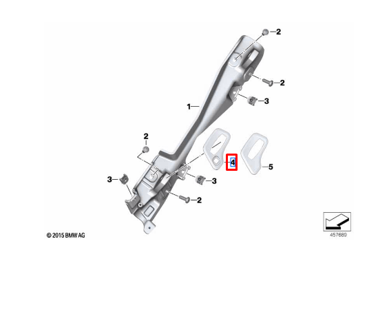 new bmw k48 k1600 case holder left covering 46637724343 7724343 original