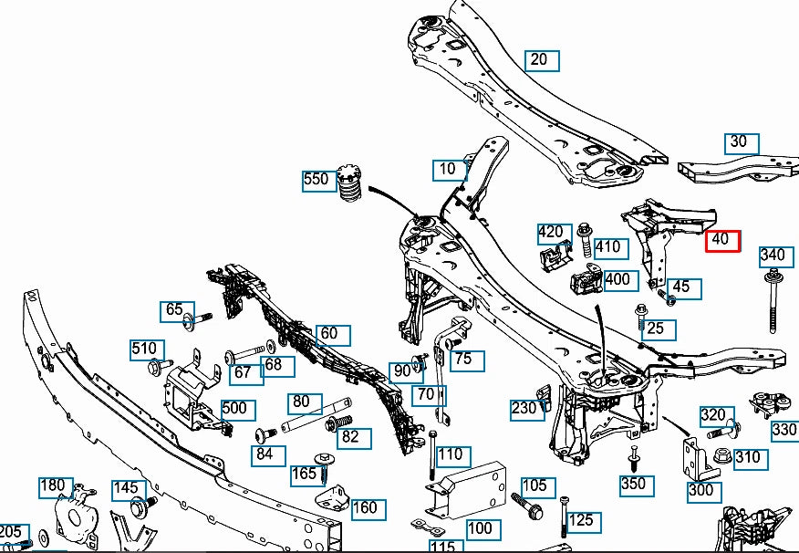 NEW MERCEDES-BENZ E W213 FRONT RADIATOR RIGHT SUPPORT A2536210700