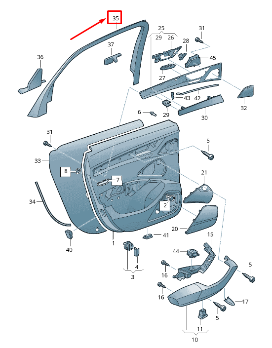 new audi a8 4h rear right door window frame trim 4h08676044pk original