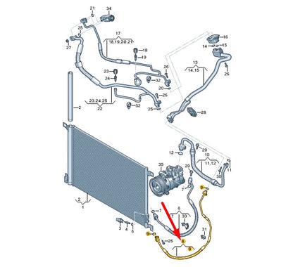 NEW AUDI Q7 4M REFRIGERANT LINE 4M0816741CL ORIGINAL