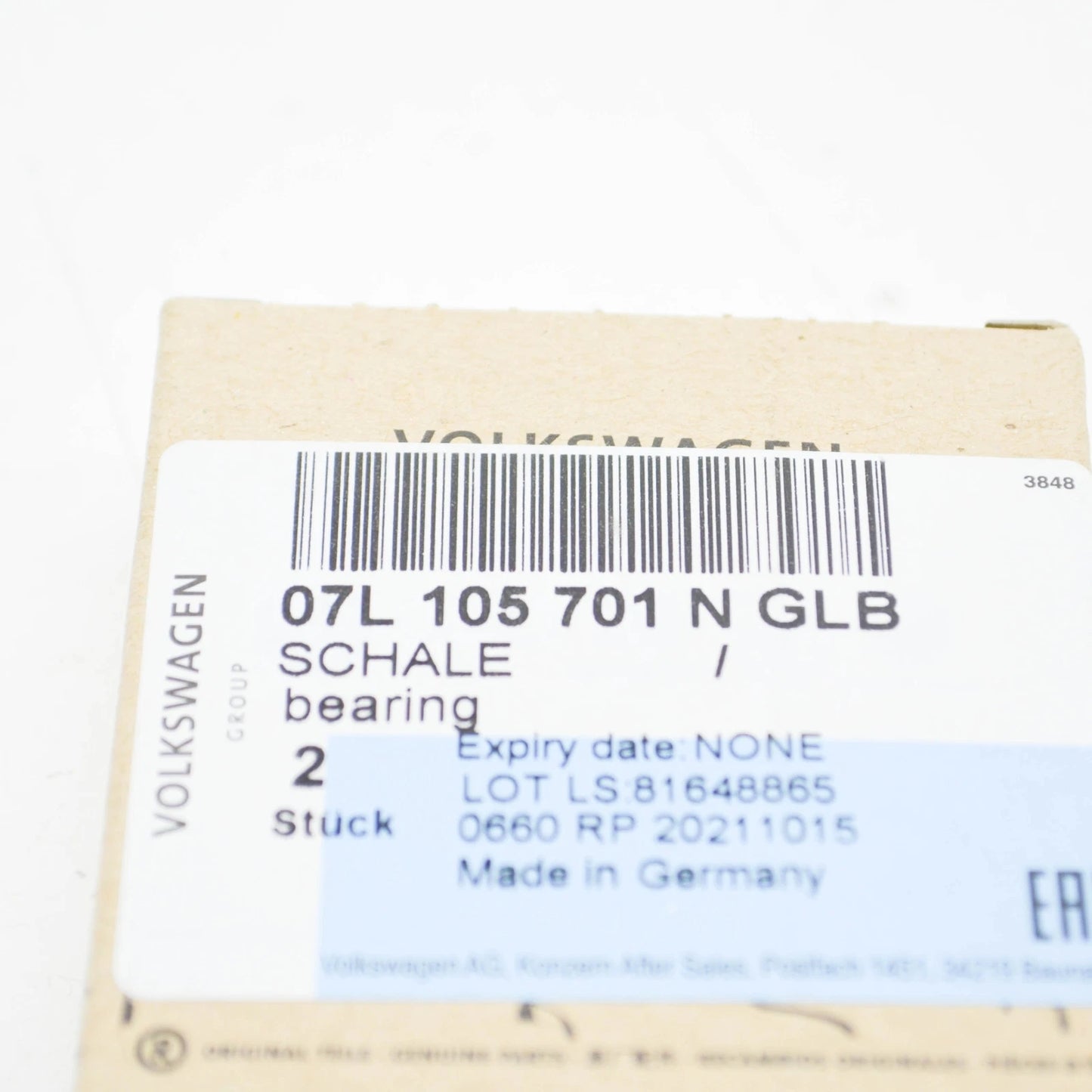 NEW AUDI A8 4H ENGINE UPPER MAIN ROD BEARING 2 PCS 07L105701NGLB