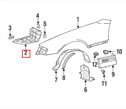 NEW MB SL R129 FRONT LEFT WHEEL ARCH HOUSING FRONT PART A1298840335 OEM