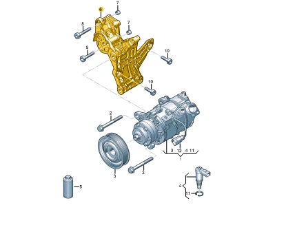 NEW AUDI A6 C8 A/C COMPRESSOR BRACKET 06M260885AF
