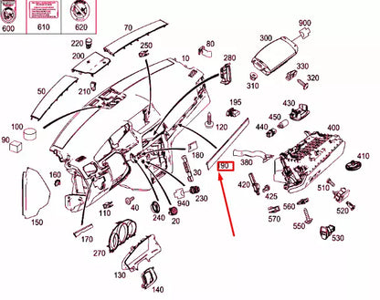 NEW MERCEDES-BENZ E C207 DASHBOARD RIGHT ORNAMENTAL TRIM LHD A2076802671