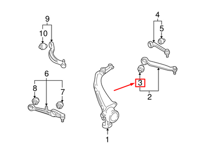 NEW AUDI A6 AVANT C6 FRONT UPPER CONTROL ARM BUSHING 8D0407515C ORIGINAL