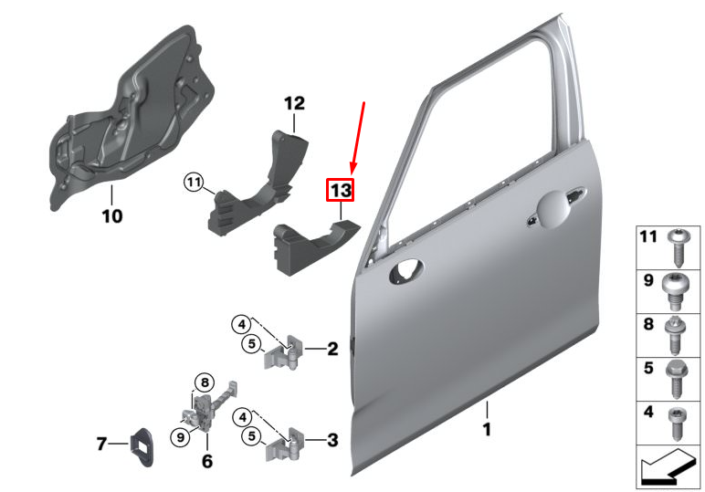 new mini clubman f54 outer left door crash pad 51717407813 7407813 original