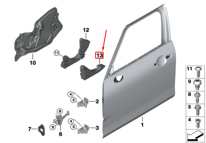 new mini clubman f54 outer left door crash pad 51717407813 7407813 original