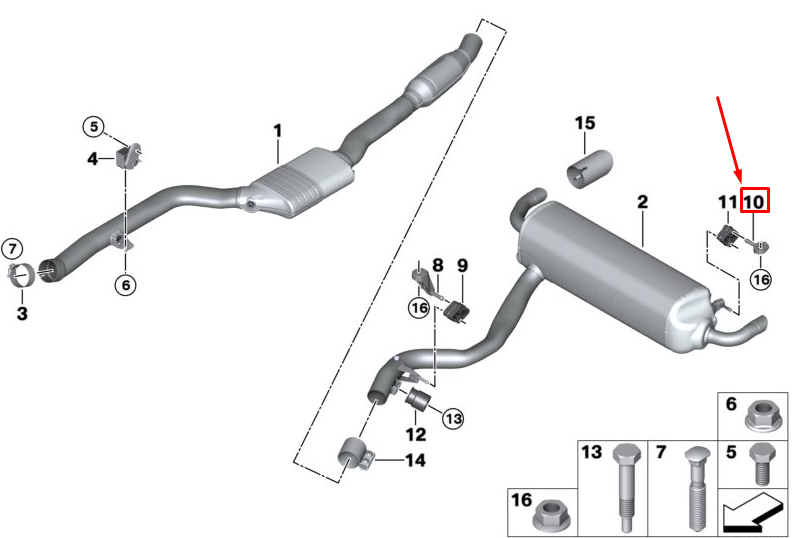 new bmw 3 g20 rear left silencer bracket 18307933854 original