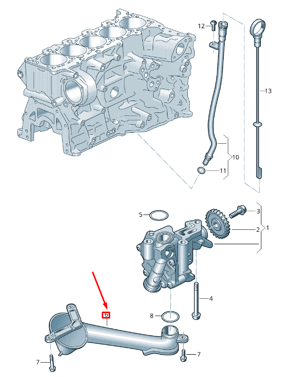 NEW AUDI RS3 SPORTBACK 8V ENGINE OIL PUMP PICK-UP TUBE 07K115252E ORIGINAL