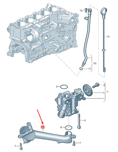 NEW AUDI RS3 SPORTBACK 8V ENGINE OIL PUMP PICK-UP TUBE 07K115252E ORIGINAL