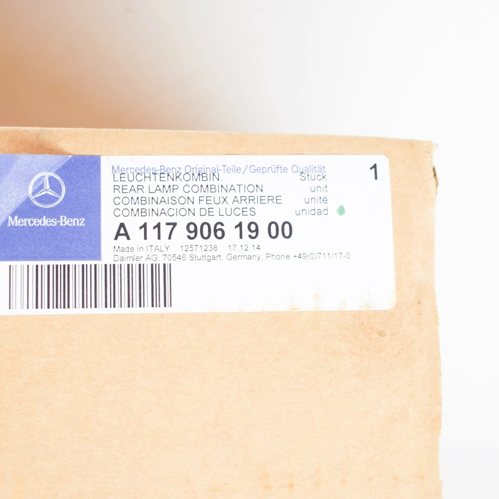 NEW MERCEDES-BENZ CLA COUPE C117 REAR LEFT TAILLIGHT A1179061900 ORIGINAL