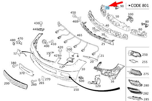 NEW MERCEDES-BENZ C W204 FRONT BUMPER RIGHT IMPACT ABSORBER A2048852037 ORIGINAL