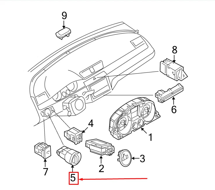 NEW VW JETTA III 1K MK3 AUTOMATIC HEADLIGHT SWITCH 3C0941431CREH ORIGINAL