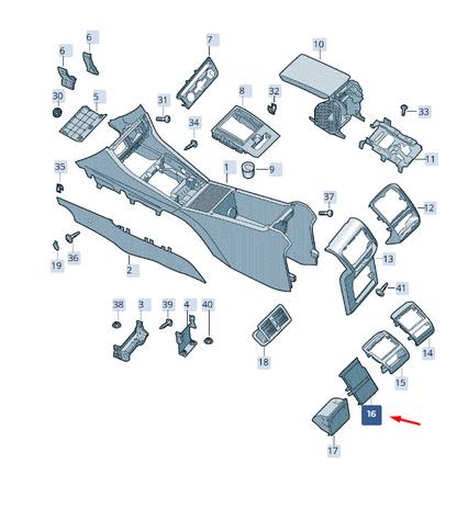 new skoda superb mk3 console rear switch trim 3v08632899b9 original