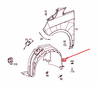 NEW MERCEDES-BENZ VITO W447 FRONT LEFT WHEEL HOUSE COVERING A4476840177 ORIGINAL
