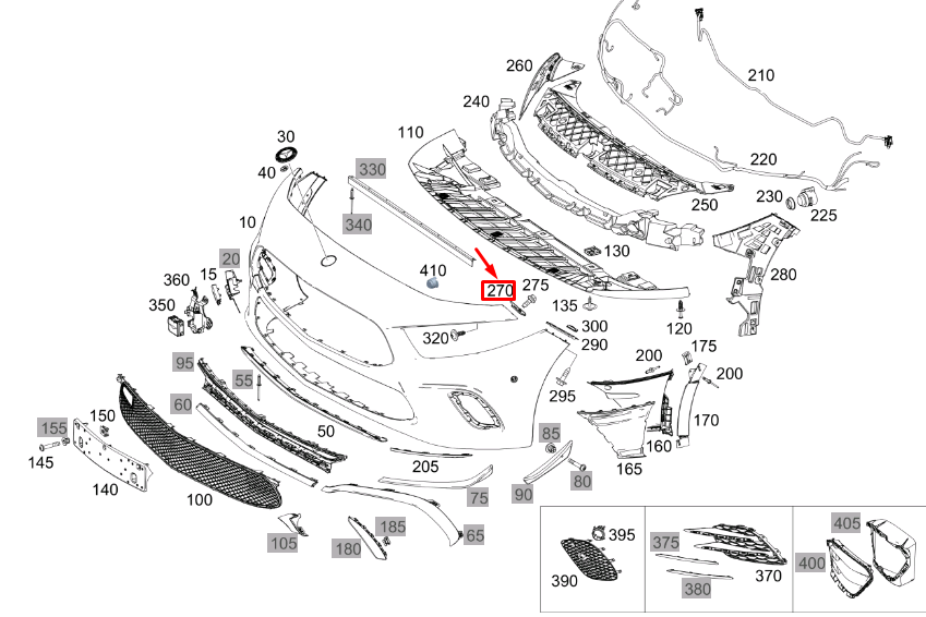 NEW MB A W177 FRONT BUMPER LEFT UPPER MOUNTING RAIL A1778859702 ORIGINAL