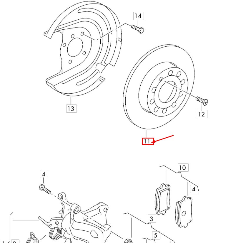 new volkswagen beetle a5 rear brake disc 5q0615601d original