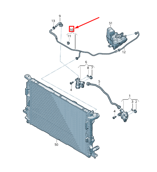 new audi a8 4n coolant cooling system breather line 4n0121081ab original