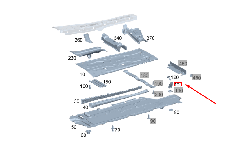 NEW MERCEDES-BENZ GLA H247 AMG LEFT MAIN FLOOR BRACKET A1776824801 ORIGINAL