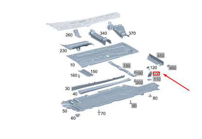 NEW MERCEDES-BENZ GLA H247 AMG LEFT MAIN FLOOR BRACKET A1776824801 ORIGINAL