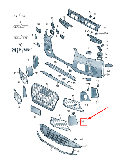 NEW AUDI RS7 SPORTBACK 4G FRONT RIGHT BUMPER COVER 4G8807246B ORIGINAL