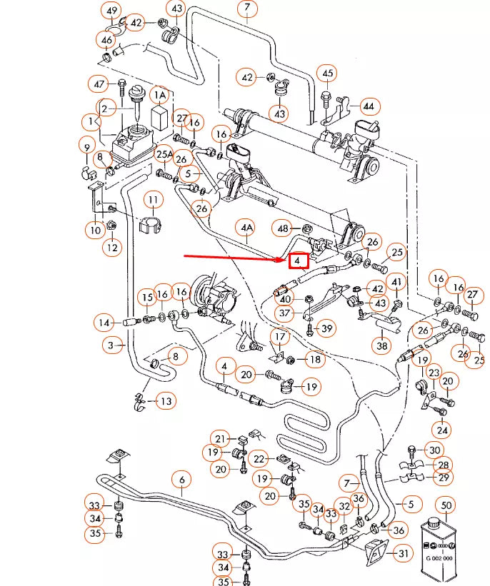 NEW AUDI TT 8N POWER STEERING PRESSURE HOSE 8N0422893P ORIGINAL
