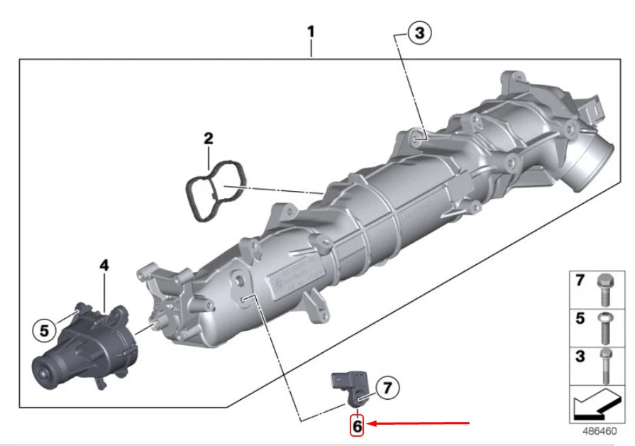 NEW BMW 7 F01 BOOST PRESSURE SENSOR 13628514488 ORIGINAL
