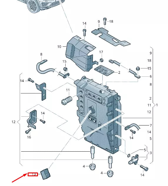 NEW VW TOUAREG 7P MK2 FLAT CONTACT HOUSING WITH GASKET 28 PIN 1J0906379B